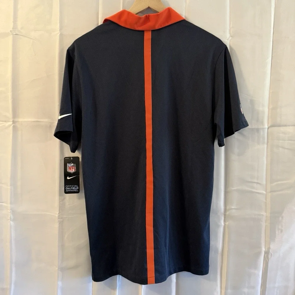 Nike Dri Fit Chicago Bears Mens‎ Small NFL Football Navy Blue Polo Shirt $80 New